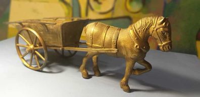 Horse with Cart Ornament Statue Figure Scuplture