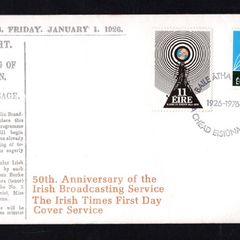 1976 Ireland 50th Anniversary of The Irish Broadcasting Service (RTE) Commemorative Stamp Illustrated Addressed The Irish Times First Day Cover (FDC)