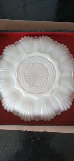 Mid-century Anchor Hocking Milk Glass Deviled Egg Plate