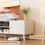 TV Stand for 55, 65 Inch TV, Entertainment Center with Adjustable Shelf, TV Console with 2 Cabinets, Media Console, Storage White TV Stand, 4 Cord Holes, for Living Room, Bedroom - White Image 7