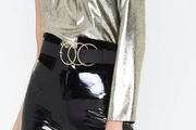 River Island metalic Gold One-Shoulder Top