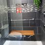 Wall-Mounted Foldable Shower Bench Teak Wood New Never Used Image 3