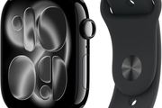 Apple Watch Series 11 GPS 46mm Smartwatch with Jet Black Aluminium Case with Black Sport Band 100% battery health