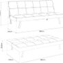 Grey velvet Folding 3 Seater Sofa 180cm Image 5