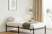 Metal Single Bed Frame with Underbed Storage and Steel Slat Support - Easy Assembly, Noise Free - 35.5cm High