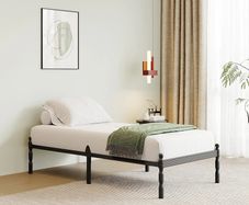 Metal Single Bed Frame with Underbed Storage and Steel Slat Support - Easy Assembly, Noise Free - 35.5cm High