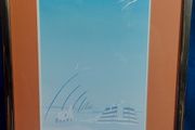 Vintage Framed Art Deco Style Coastal Print  "Seasight"