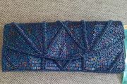 Bijoux Terner blue beaded bag clutch in excellent condition and never used in excellent condition with no issues see last few photos for exact measurements FREE STANDARD POSTAGE INCLUDED