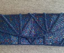 Bijoux Terner blue beaded bag clutch in excellent condition and never used in excellent condition with no issues see last few photos for exact measurements FREE STANDARD POSTAGE INCLUDED