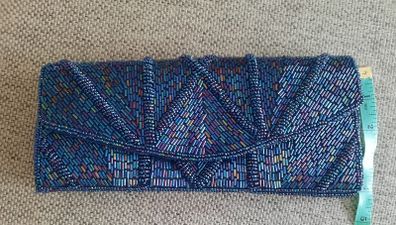 Bijoux Terner blue beaded bag clutch in excellent condition and never used in excellent condition with no issues see last few photos for exact measurements FREE STANDARD POSTAGE INCLUDED
