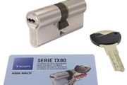Tesa Assa Abloy 30 x 70 mm,  High Security Cylinder TX80 Double Clutch Long Cam Key Nickel-Plated