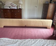 Pelmet with gold and burgundy trim