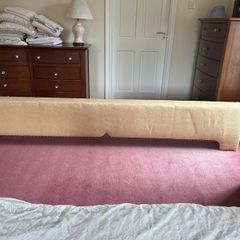 Pelmet with gold and burgundy trim