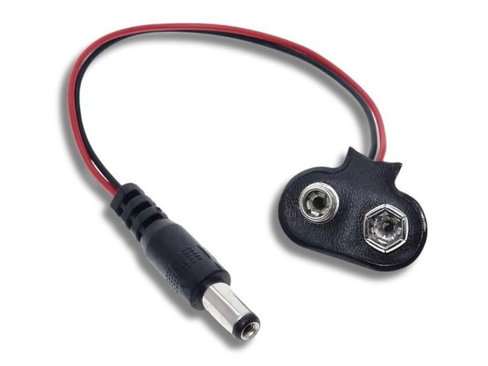 9V Battery Connector to DC 5.5x2.1mm Cable Set 5pcs