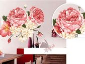 Big Luxury Peony Flowers Wall Stickers Mural Decals Art DIY