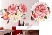 Big Luxury Peony Flowers Wall Stickers Mural Decals Art DIY