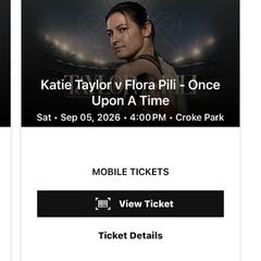 2 pitch seats together for Katie Taylor vs flora pili
