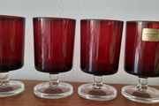 Vintage Retro 4 Ruby Red Cavalier Glasses