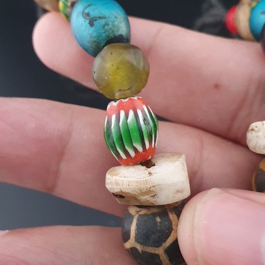 Rare Vintage Asian African Pumtek Pyu Glass Bead Necklace
