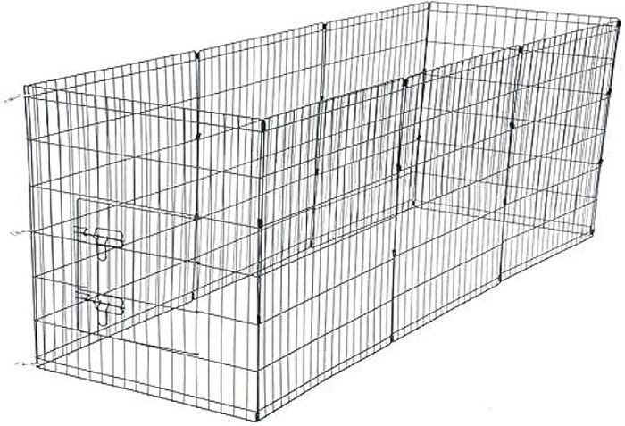 NEW SALE | 8 Panel Playpen Suitable for Dogs/Puppies/Cats & Rabbits foldable ideal for Indoor/Outdoor use puppy play pen (91cm, Black)