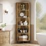 Corner Shelf, 5 Levels, 182 cm High, Corner Bookcase, Modern in Wood Look, Space-Saving Standing Shelf Image 4