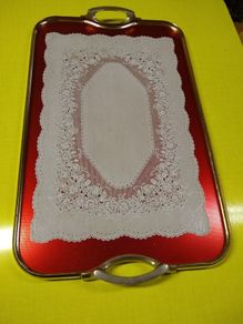 Vintage Large Red Lumium Ware Server