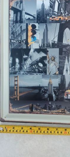 Large Usa new york city metal sign ,,nice display advertising item, for pub restaurant man cave etc,,buyer collects or pays postage thank you, see pictures for condition,