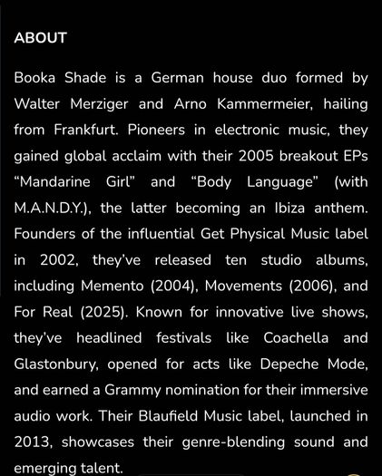 Booka Shade tickets - Button Factory