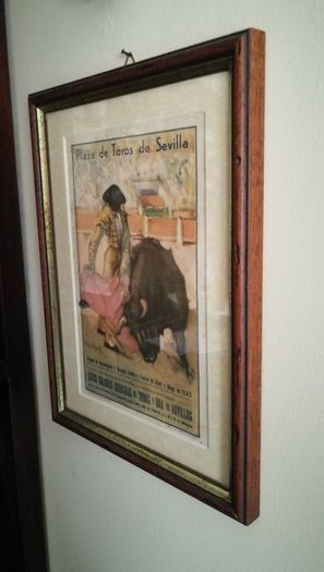 Old Spanish Print/leaflet Seville Framed