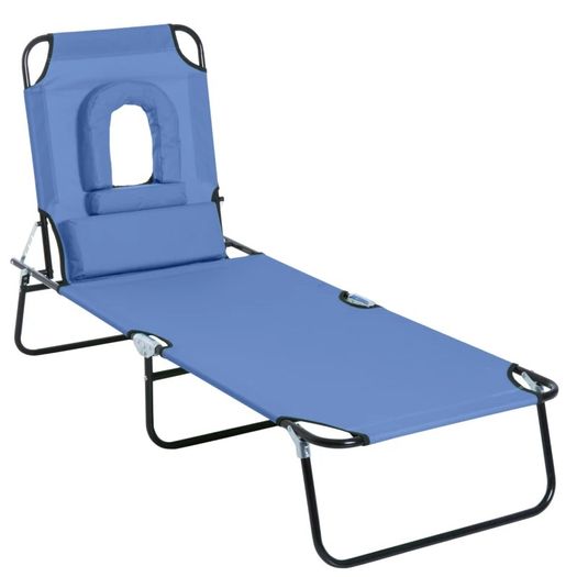 Adjustable Sun Lounger W/Pillow (FREE POSTAGE)