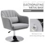 Swivel Linen Fabric Accent Chair for Living Room Contemporary Vanity Armchair with Adjustable Height Thick Cushion Lumbar Support Armrest for Bedroom Office Light Grey Image 8