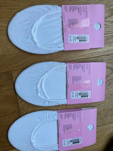 White Cotton Socks UK Size 3-5 ONLY 1euro set of 2 (2set left)