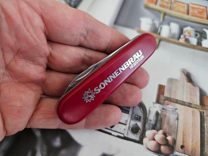Vintage Victorinox Bantam 84mm Swiss Army Knife with Advertising Metal inlay Collectable