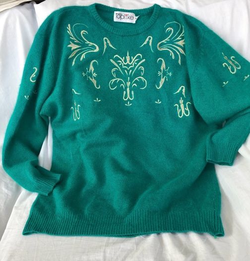 Vintage Green wool jumper sweater