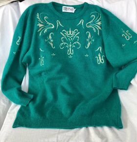 Vintage Green wool jumper sweater