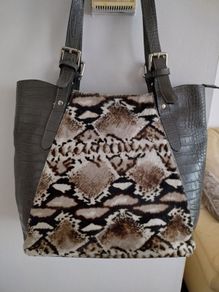 Genuine leather bag Vera Pelle natural fur