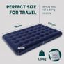 Double Blow Up Airbed Inflatable Waterproof Mattress for 2  Comfortable Flocked Air Bed for Camping, Festivals & Guests Lightweight & Easy to Store Image 3