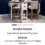 New in box Cape Breton barstool in linen flax by riviera maison Image 3