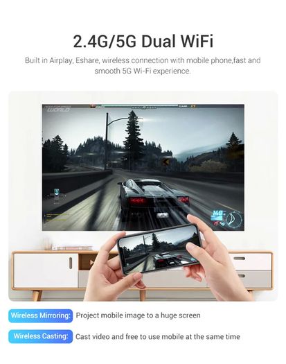 Smart LED Mini Smart DLP Full HD Projector Portable Wifi Bluetooth LED Battery Home Beamer