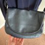 Caroll navy leather crossbody bag Image 2