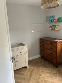 Taupe baby changing table