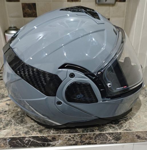 Motorbike Helmet - LS2 FF910 Advant 2 Flip Front Flip Nardo Grey LS2 Spectrum Intercom System incl