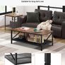 3 Pieces Living Room Table Sets Coffee Table with 2 Square End Side Tables Image 4