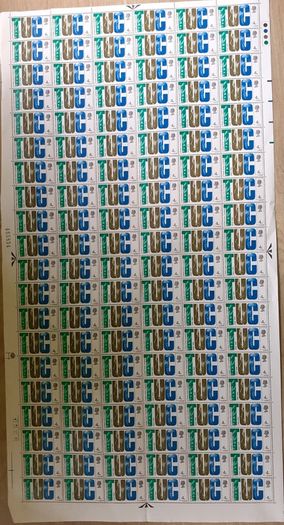 Sheets of Vintage UK Postage Stamps