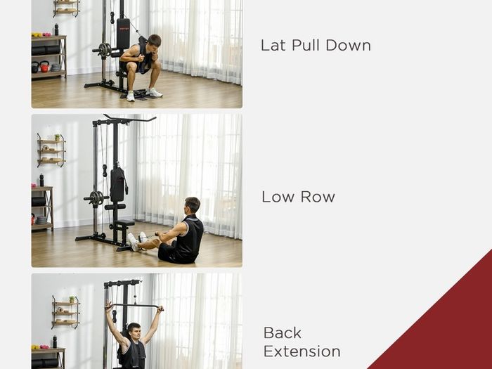 Lat pull down and low row machine (new in box)