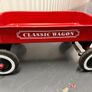 red metal classic pulling cart wagon toy Image 2