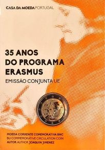 Portugal 2 Euro Commemorative Coin 2022 - Erasmus BU. Blister Card.
