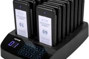 Restaurant Pager 16 Coasters Paging System Max 98 Nursery Pager Wireless Paging Queuing Calling System Touch Screen with Vibration, Flashing and Buzzer for Social Distance Hotels and Cafes