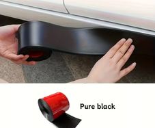 1PC 1/2/4m Self-Adhesive Car Door Edge Bumper Strip Scratch Resistant Protective Film Carbon Car Door Edge Wrapping Sticker