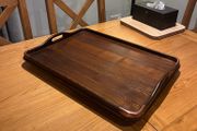 Antique Oak &amp; Copper Serving Tray